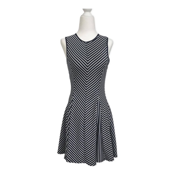 Sophia + Zeke Navy Blue Striped A Line - Picture 2 of 4